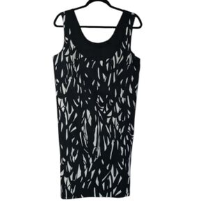 White House Black Market Mini Dress Womans 4 Geometric Black Sleeveless Size 10